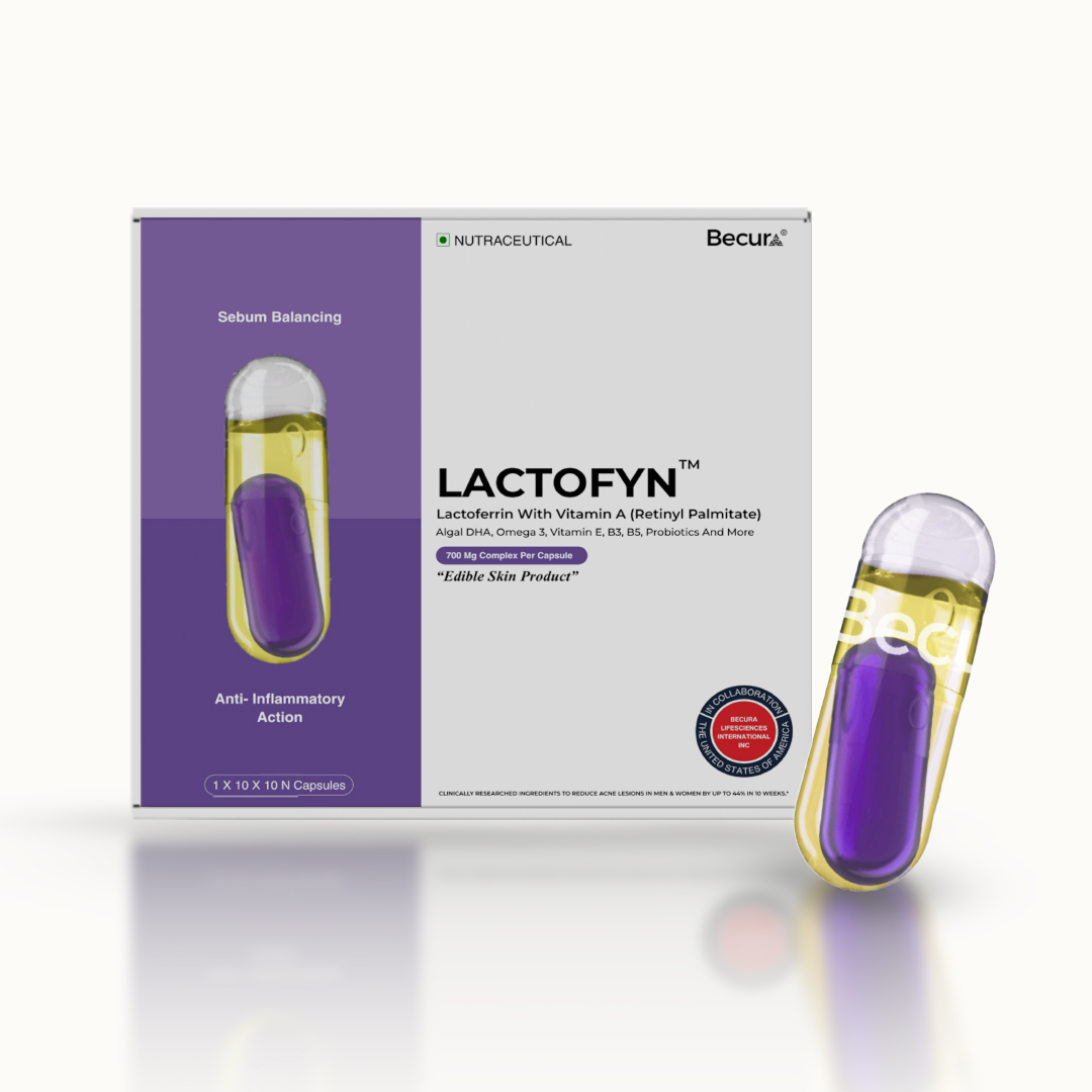 Lactofyn™ Lactoferrin with Retinyl Palmitate, Omega-3, Vitamin B3,B5, E and Probiotics.