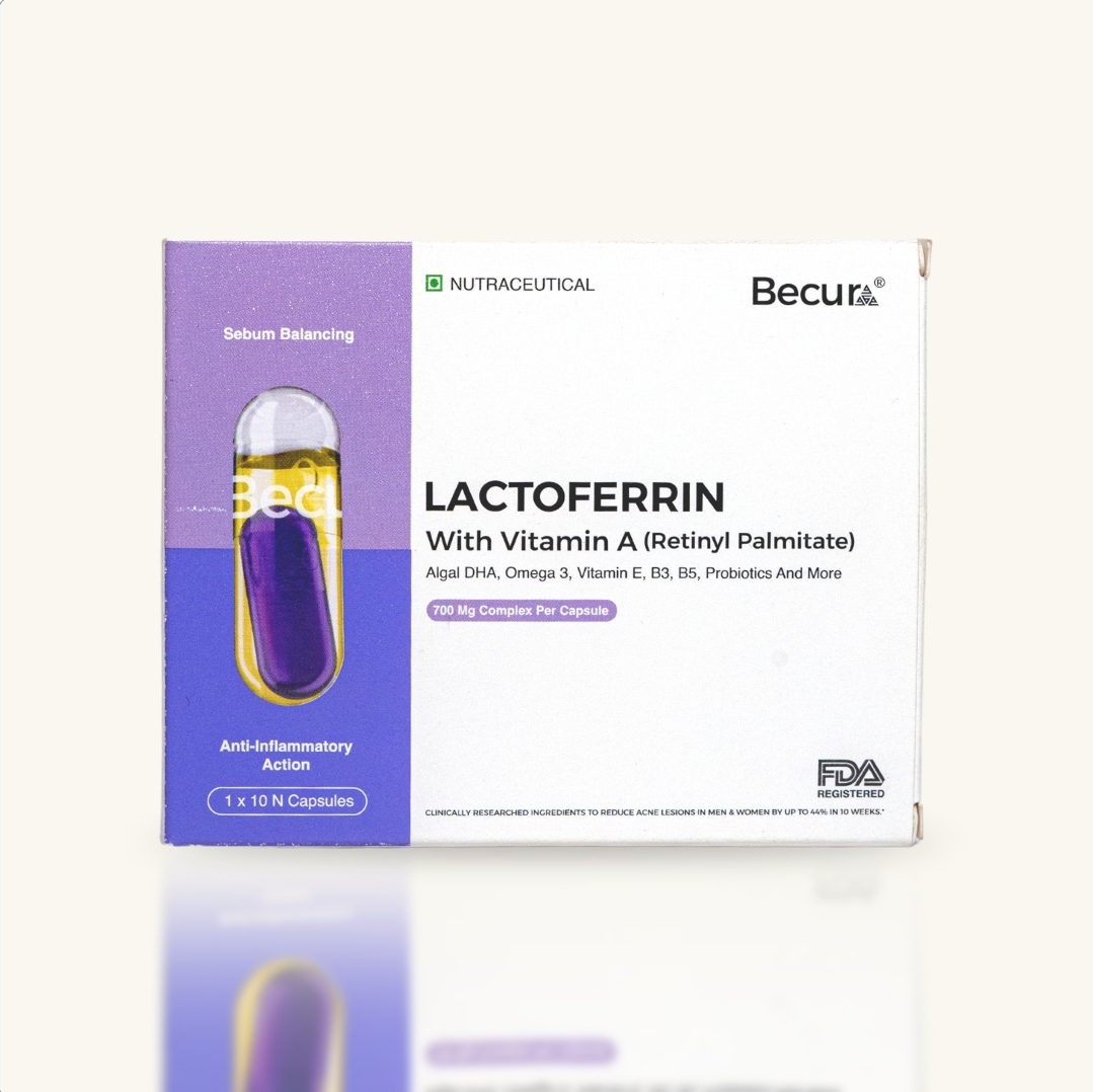 Becura® Lactoferrin with Retinyl Palmitate, Omega-3, Vitamin B3,B5, E and Probiotics.